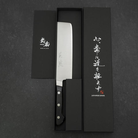 Nakiri VG-1 Poliert Schwarzer Westlicher Griff 170mm-[Musashi]-[Japan-Küchenmesser]