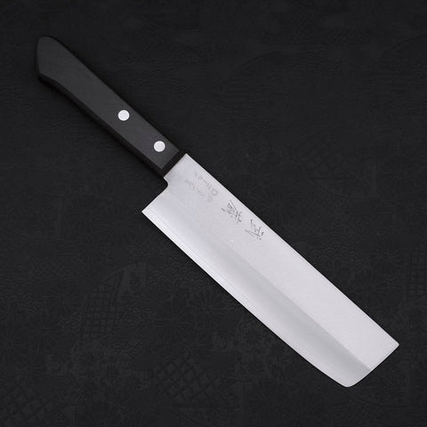 Nakiri VG-1, Poliert Westlicher Griff in Schwarz, 165mm-[Musashi]-[Japan-Küchenmesser]