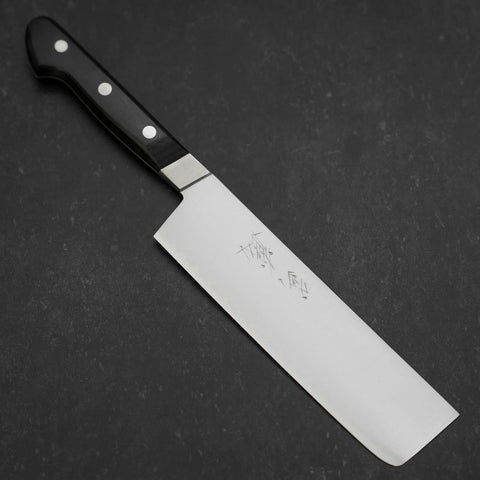 Nakiri VG-1 Poliert Westlicher Griff in Schwarz 170mm-[Musashi]-[Japan-Küchenmesser]