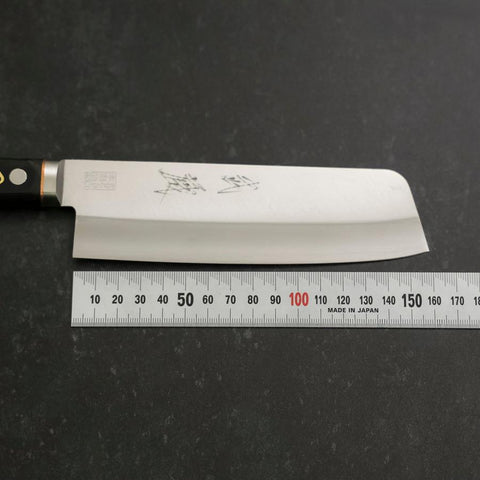 Nakiri VG-1 Poliert Westlicher Schwarzer Griff 160mm-[Musashi]-[Japan-Küchenmesser]