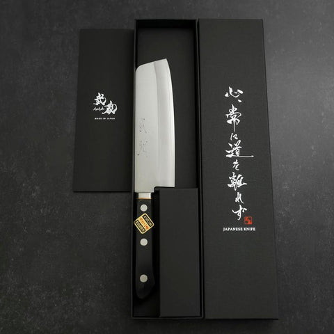 Nakiri VG-1 Poliert Westlicher Schwarzer Griff 160mm-[Musashi]-[Japan-Küchenmesser]