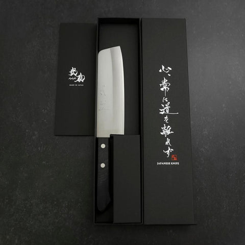 Nakiri VG-1 Poliert Westlicher Schwarzer Griff 160mm-[Musashi]-[Japan-Küchenmesser]