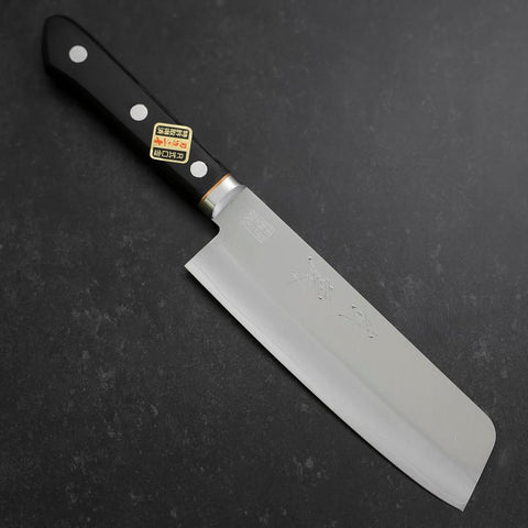 Nakiri VG-1 Poliert Westlicher Schwarzer Griff 160mm-[Musashi]-[Japan-Küchenmesser]