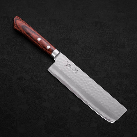 Nakiri VG-1 Tsuchime Westlicher Mahagoni Griff 165mm-[Musashi]-[Japan-Küchenmesser]