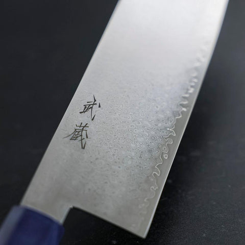 Nakiri VG-10 Damascus Blue Birch Handle 170mm-[Musashi]-[Japanese-Kitchen-Knives]
