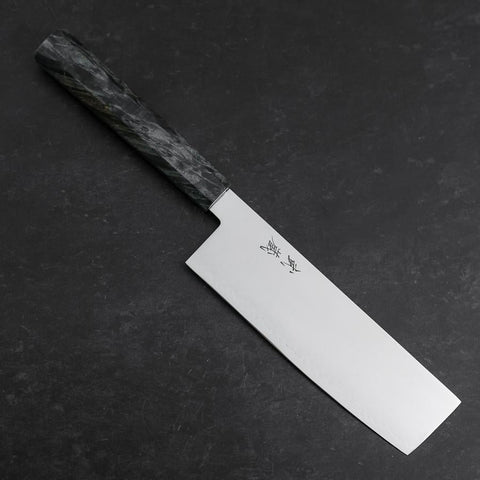 Nakiri VG-10 Damascus Gray Birch Handle 170mm (6.7”)-[Musashi]-[Japan-Küchenmesser]