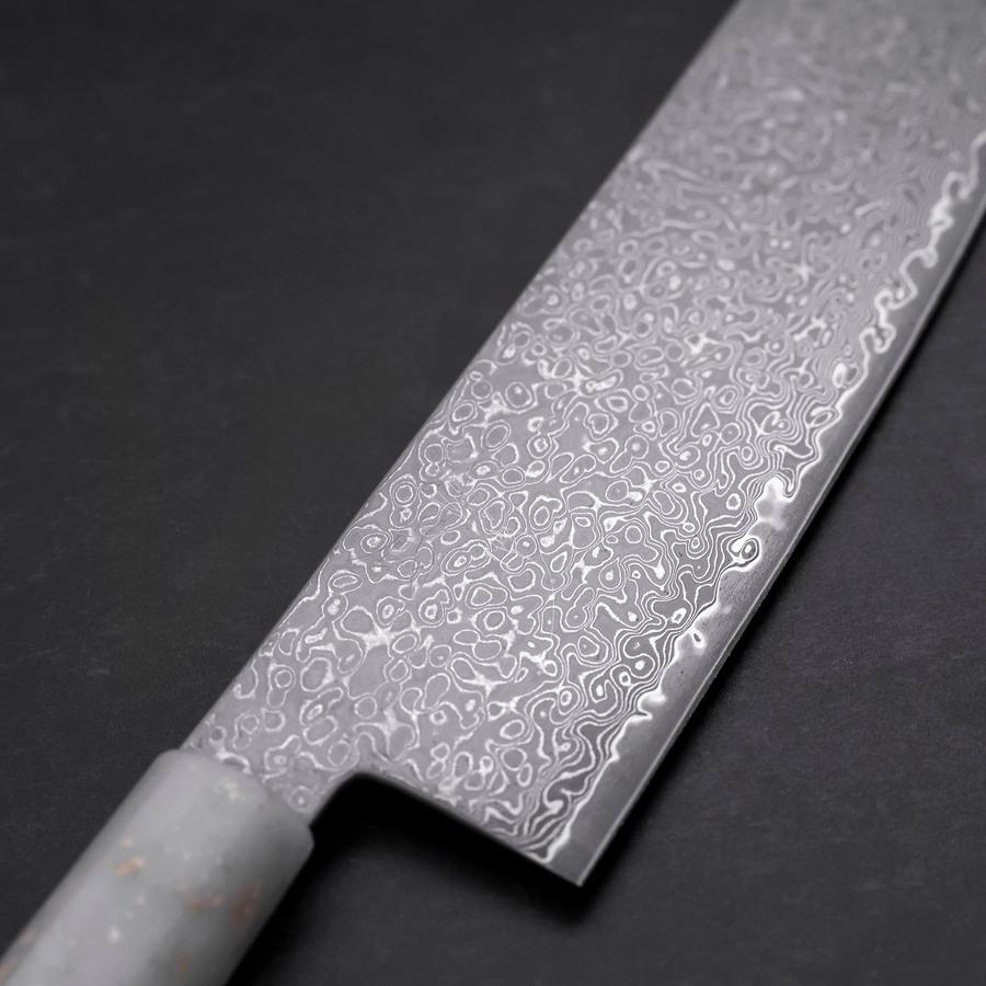 Nakiri VG-10 Damascus Ocean White Black Gold Handle 165mm-[Musashi]-[Japanese-Kitchen-Knives]