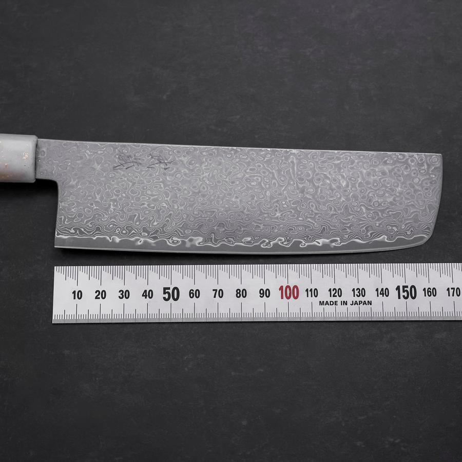 Nakiri VG-10 Damascus Ocean White Black Gold Handle 165mm-[Musashi]-[Japanese-Kitchen-Knives]