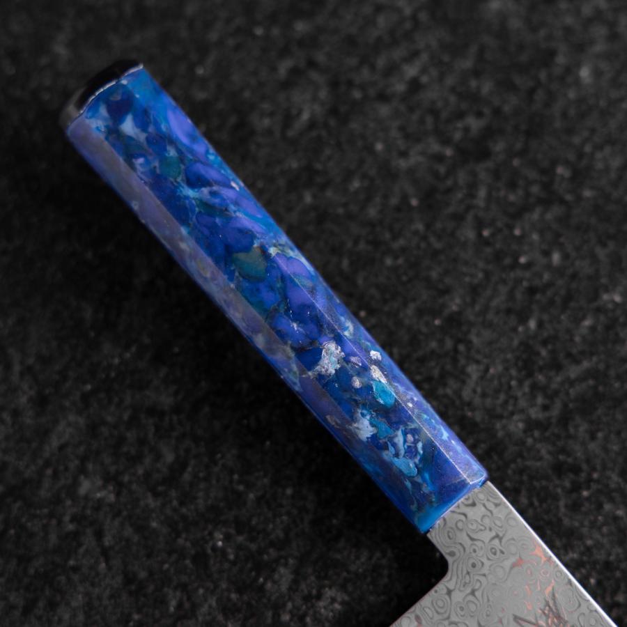 Nakiri VG-10 Damast Blauer Ozeanplastik Griff 165mm-[Musashi]-[Japan-Küchenmesser]