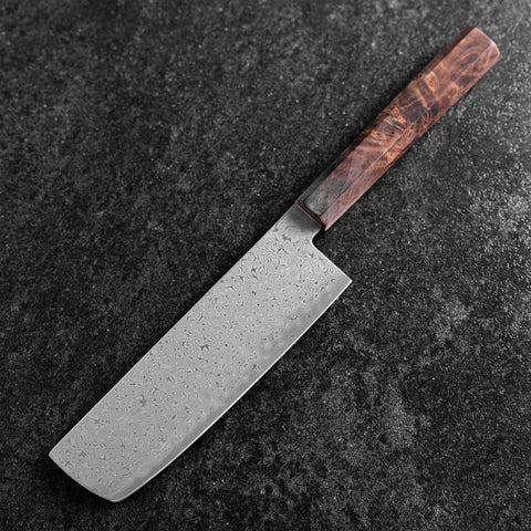 Nakiri VG-10 Damast Brauner Birkenholz Griff 165mm-[Musashi]-[Japan-Küchenmesser]