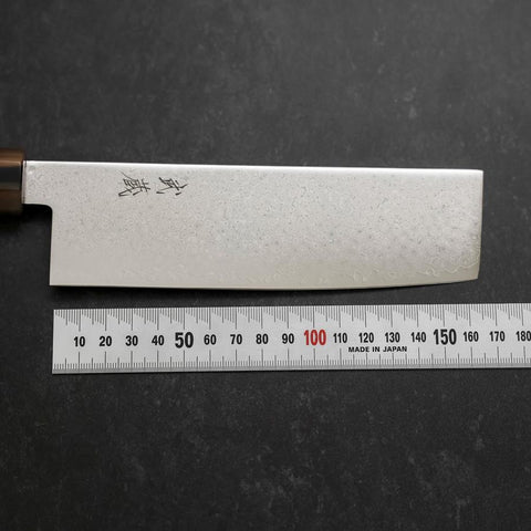 Nakiri VG-10 Damast Büffelhorn und Ahorn Griff in Hellem Rosa 170mm-[Musashi]-[Japan-Küchenmesser]