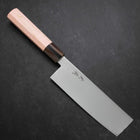 Nakiri VG-10 Damast Büffelhorn und Ahorn Griff in Hellem Rosa 170mm-[Musashi]-[Japan-Küchenmesser]