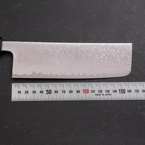 Nakiri VG-10 Damast Dunkelblauer Urushi Griff 165mm-[Musashi]-[Japan-Küchenmesser]