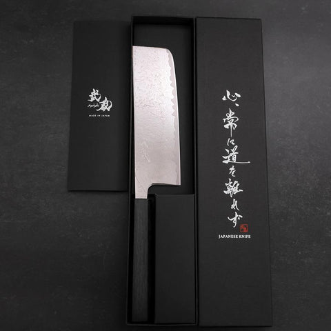 Nakiri VG-10 Damast Dunkelblauer Urushi Griff 165mm-[Musashi]-[Japan-Küchenmesser]