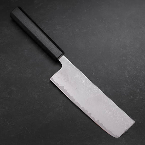Nakiri VG-10 Damast Dunkelblauer Urushi Griff 165mm-[Musashi]-[Japan-Küchenmesser]