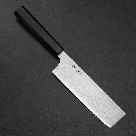 Nakiri VG-10 Damast Ebenholz Griff 165mm-[Musashi]-[Japan-Küchenmesser]