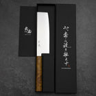 Nakiri VG-10 Damast Gelb-Brauner Birkenholz Griff 170mm-[Musashi]-[Japan-Küchenmesser]