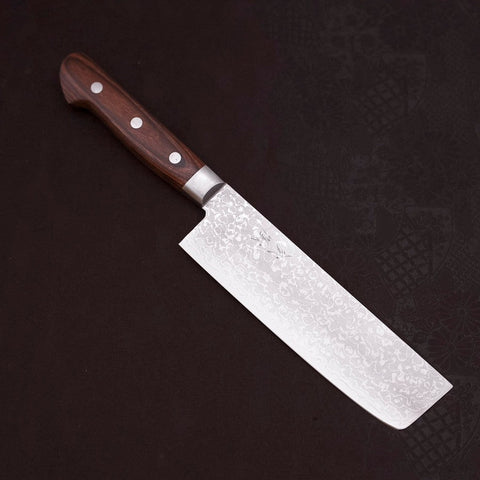 Nakiri VG-10, Damast Mahagoni Griff, 165mm-[Musashi]-[Japan-Küchenmesser]