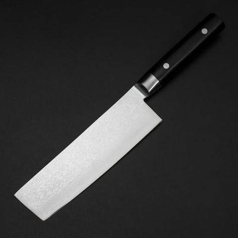 Nakiri VG-10 Damast Runder Westlicher Schwarzer Griff 170mm-[Musashi]-[Japan-Küchenmesser]
