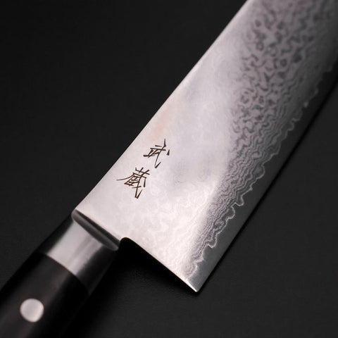 Nakiri VG-10 Damast Runder Westlicher Schwarzer Griff 170mm-[Musashi]-[Japan-Küchenmesser]