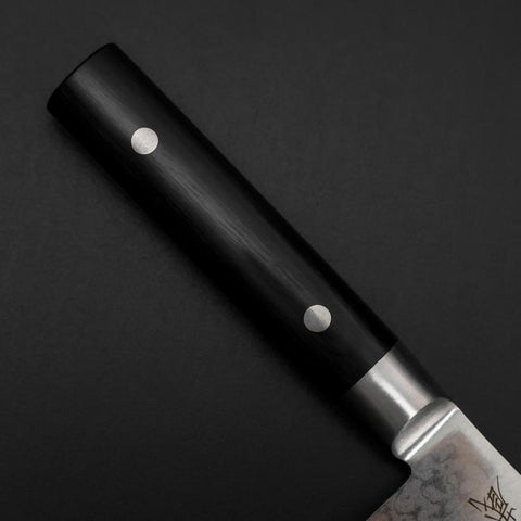 Nakiri VG-10 Damast Runder Westlicher Schwarzer Griff 170mm-[Musashi]-[Japan-Küchenmesser]