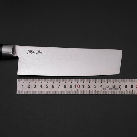 Nakiri VG-10 Damast Runder Westlicher Schwarzer Griff 170mm-[Musashi]-[Japan-Küchenmesser]
