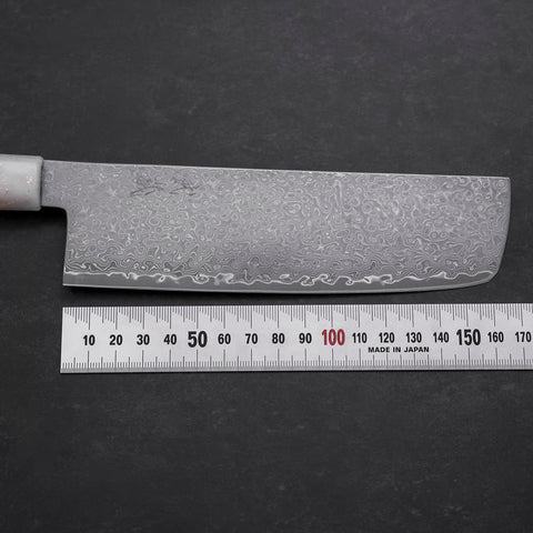 Nakiri VG-10 Damast Weiß-Schwarzer Ozeanplastik Griff mit Blattgold 165mm-[Musashi]-[Japan-Küchenmesser]