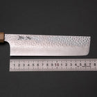 Nakiri VG-10 Kagami Tsuchime Damast Olivenholz Griff 170mm-[Musashi]-[Japan-Küchenmesser]