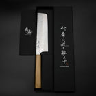 Nakiri VG-10 Kagami Tsuchime Damast Olivenholz Griff 170mm-[Musashi]-[Japan-Küchenmesser]