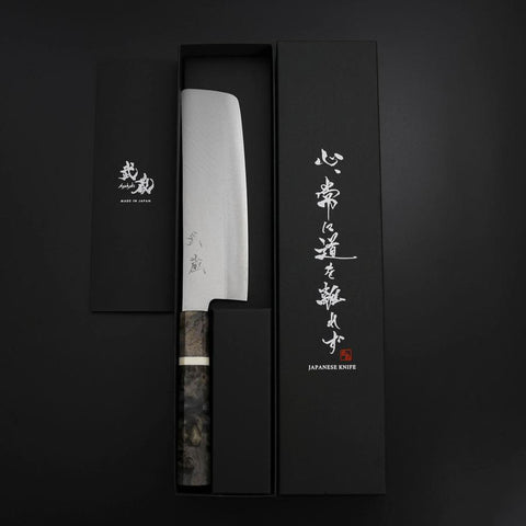 Nakiri VG-10 Poliert Ahornholz Griff 165mm-[Musashi]-[Japan-Küchenmesser]