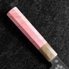 Nakiri VG-10 Poliert Sakura Büffelhorn und Dunkelrosa Ahornholz Griff 165mm-[Musashi]-[Japan-Küchenmesser]