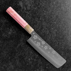 Nakiri VG-10 Poliert Sakura Büffelhorn und Dunkelrosa Ahornholz Griff 165mm-[Musashi]-[Japan-Küchenmesser]