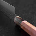 Nakiri VG-10 Tsuchime Damascus Buffalo Dark Pink Maple Handle 170mm (6.7”)-[Musashi]-[Japan-Küchenmesser]