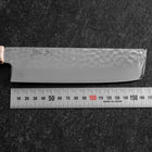 Nakiri VG-10 Tsuchime Damascus Buffalo Dark Pink Maple Handle 170mm (6.7”)-[Musashi]-[Japan-Küchenmesser]