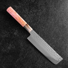 Nakiri VG-10 Tsuchime Damascus Buffalo Dark Pink Maple Handle 170mm (6.7”)-[Musashi]-[Japan-Küchenmesser]