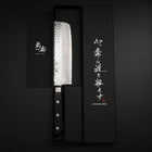 Nakiri VG-10 Tsuchime Damascus Western Black Handle 165mm-[Musashi]-[Japanese-Kitchen-Knives]
