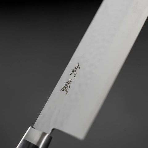 Nakiri VG-10 Tsuchime Damascus Western Blue Handle 165mm (6.5”)-[Musashi]-[Japan-Küchenmesser]