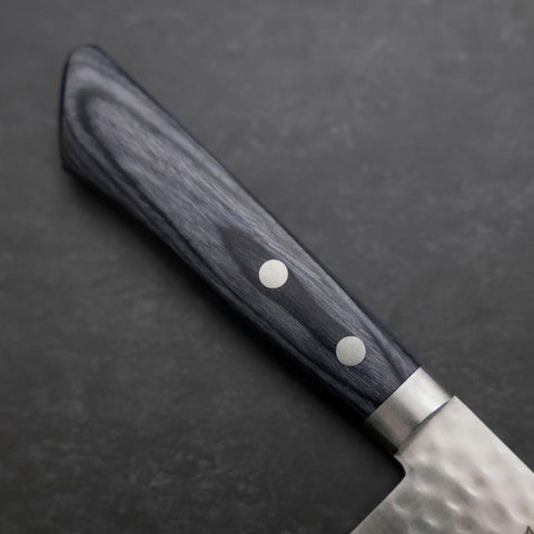 Nakiri VG-10 Tsuchime Damascus Western Blue Handle 165mm (6.5”)-[Musashi]-[Japan-Küchenmesser]