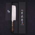 Nakiri VG-10 Tsuchime Damast Brauner Westlicher Griff 165mm-[Musashi]-[Japan-Küchenmesser]