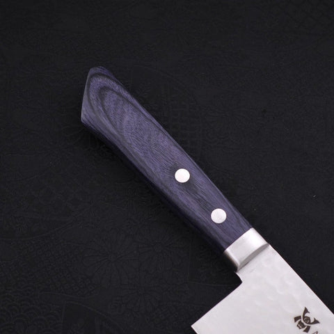 Nakiri VG-10 Tsuchime Damast Dunkelblauer Westlicher Griff 165mm-[Musashi]-[Japan-Küchenmesser]