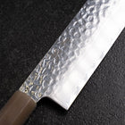 Nakiri VG-10 Tsuchime Damast Hell-Rosa Büffelhorn und Ahornholz Griff 170mm-[Musashi]-[Japan-Küchenmesser]