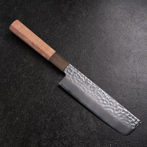 Nakiri VG-10 Tsuchime Damast Hell-Rosa Büffelhorn und Ahornholz Griff 170mm-[Musashi]-[Japan-Küchenmesser]