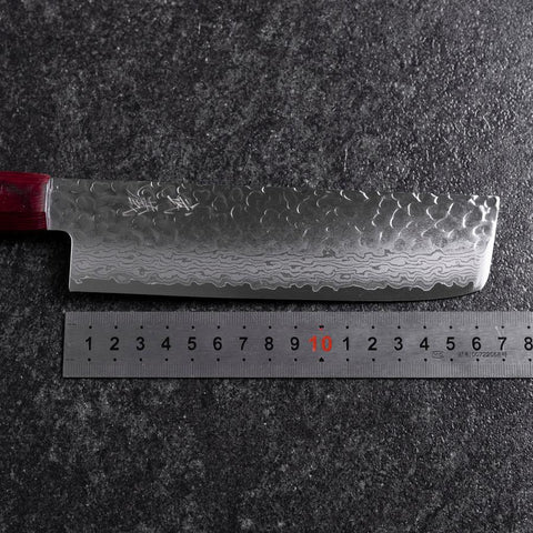 Nakiri VG-10 Tsuchime Damast Pakka Griff 165mm-[Musashi]-[Japan-Küchenmesser]
