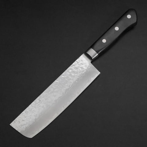 Nakiri VG-10 Tsuchime Damast Schwarzer Westlicher Griff 165mm-[Musashi]-[Japan-Küchenmesser]