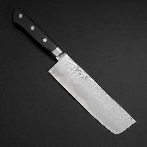 Nakiri VG-10 Tsuchime Damast Schwarzer Westlicher Griff 165mm-[Musashi]-[Japan-Küchenmesser]