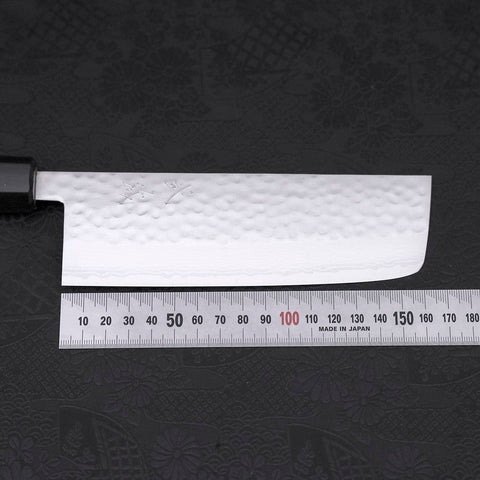Nakiri VG-10 Tsuchime Damast Walnussholz Griff 165mm-[Musashi]-[Japan-Küchenmesser]