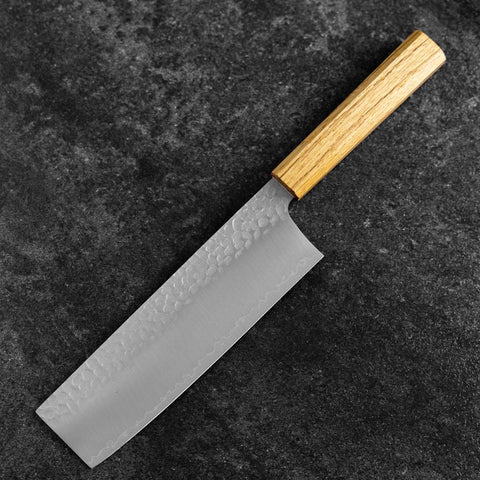 Nakiri VG-10 Tsuchime Eichenholz Griff 180mm-[Musashi]-[Japan-Küchenmesser]
