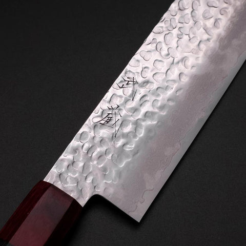 Nakiri VG-10 Tsuchime Grauer Rosenholz Griff 165mm-[Musashi]-[Japan-Küchenmesser]