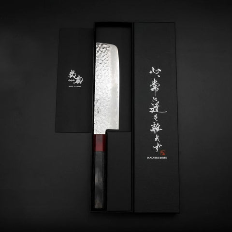 Nakiri VG-10 Tsuchime Grauer Rosenholz Griff 165mm-[Musashi]-[Japan-Küchenmesser]