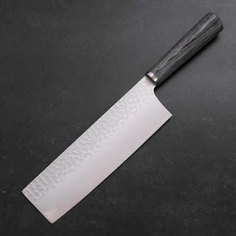 Nakiri VG-10 Tsuchime Kohlefarbener Kirschholz Griff 180mm-[Musashi]-[Japan-Küchenmesser]